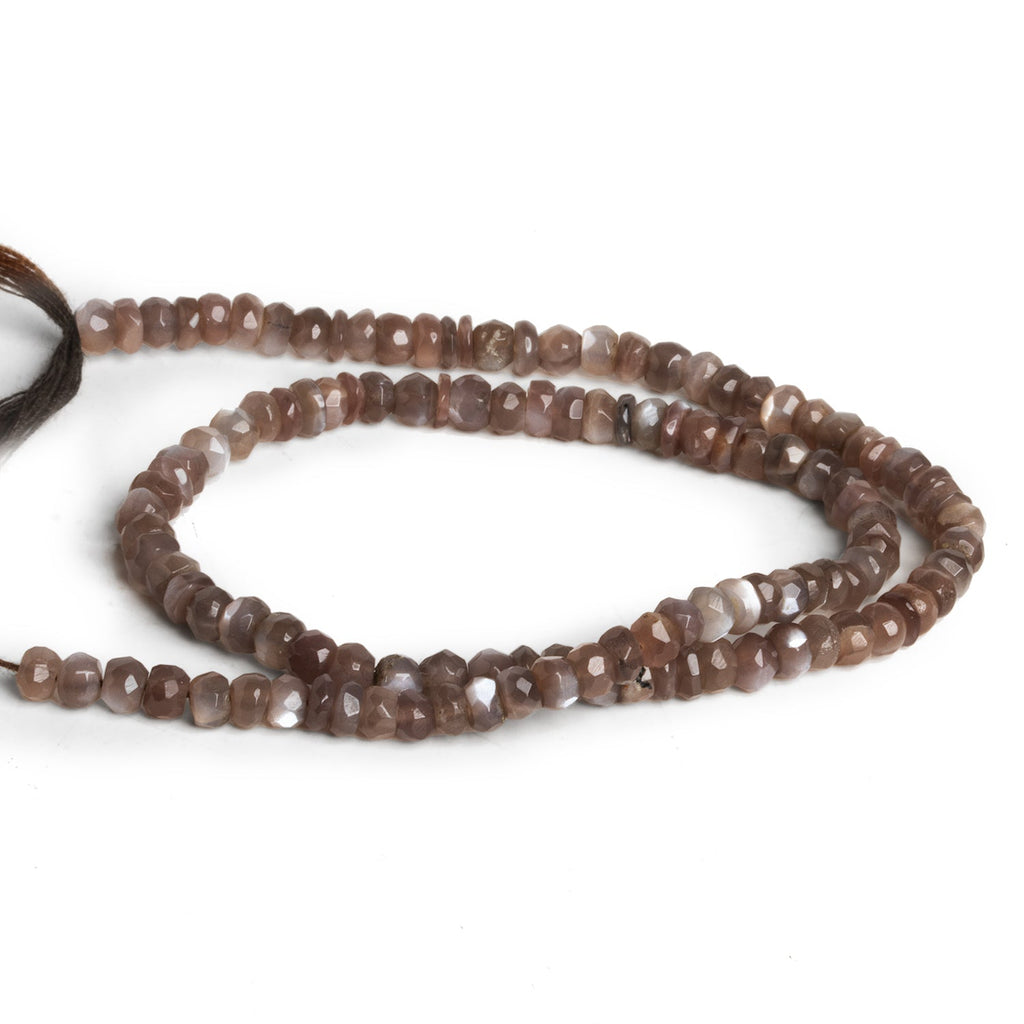 4 - 4.5mm Chocolate Moonstone Faceted Rondelles 13 inch 90 beads - The Bead Traders