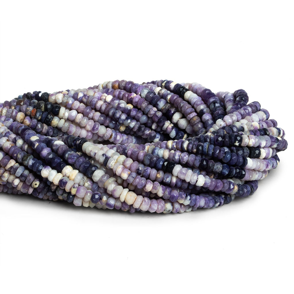 4 - 4.5mm Morado Purple Opal Faceted Rondelles 12 inch 115 beads - The Bead Traders