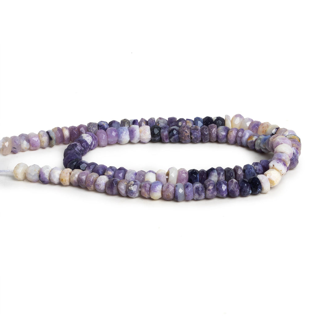 4 - 4.5mm Morado Purple Opal Faceted Rondelles 12 inch 115 beads - The Bead Traders