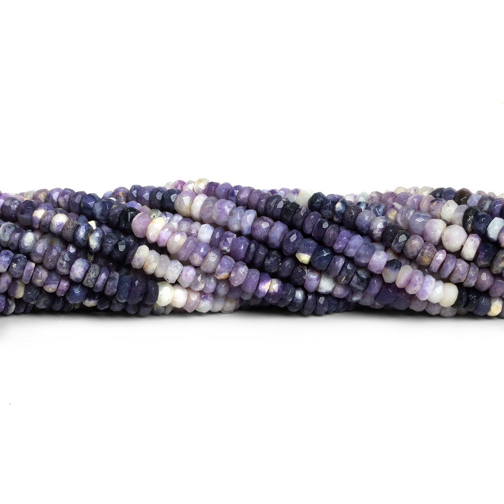 4 - 4.5mm Morado Purple Opal Faceted Rondelles 12 inch 115 beads - The Bead Traders