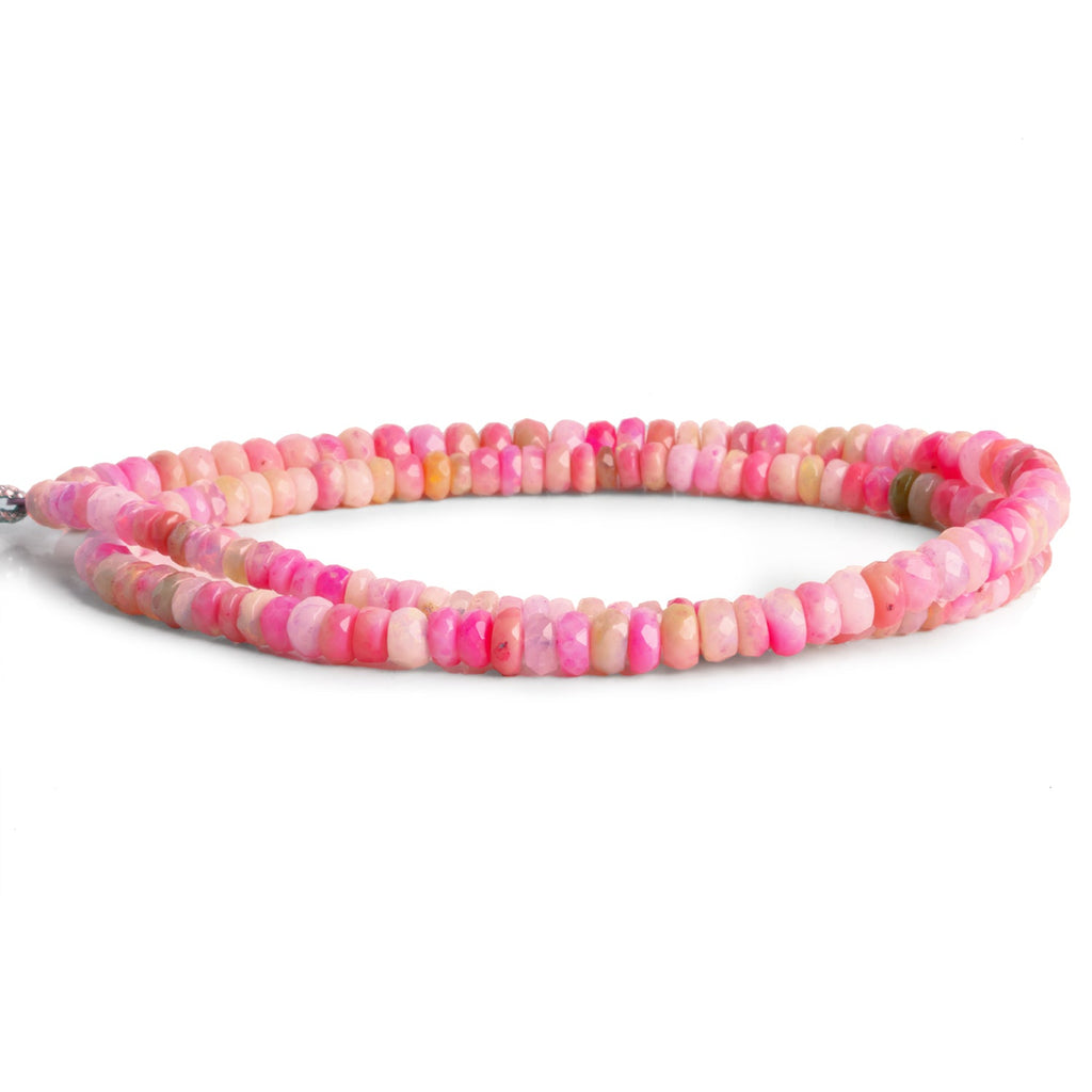 4 - 5.5mm Pink Ethiopian Opal Faceted Rondelles 16 inch 155 beads - The Bead Traders