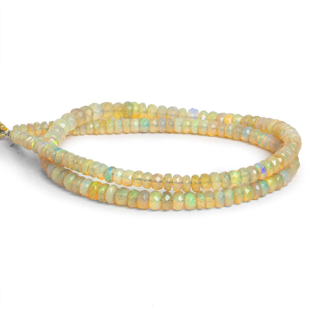 4-5mm Ethiopian Opal Faceted Rondelles 16 inch 150 beads - The Bead Traders