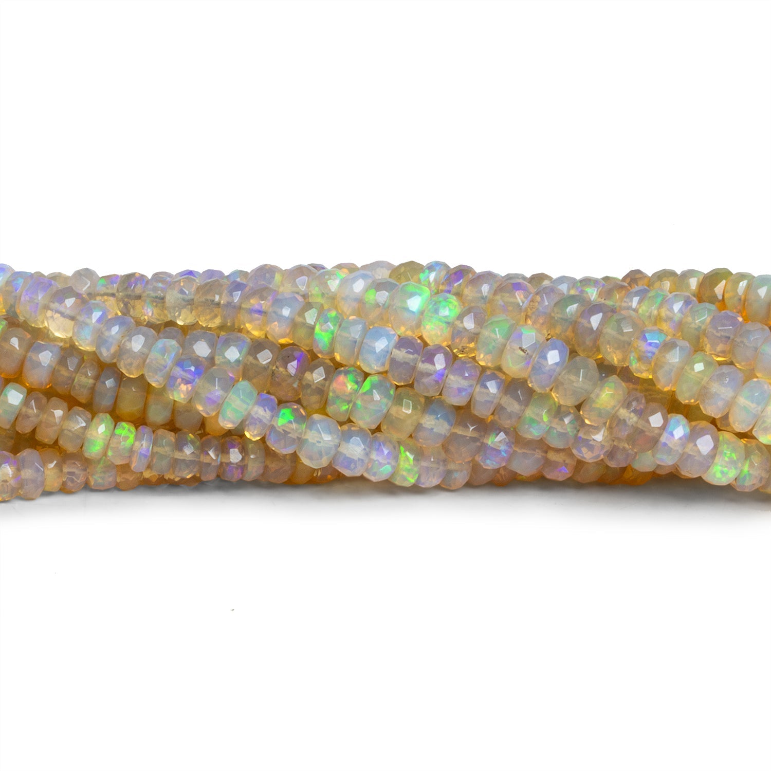 Ethiopian Opal Beads, Rondelle Beads offers Gemstone, Multi Fire Opal Beads, 49.20 Cts, 4-5 MM, Loose Opal Beads, 16' Inch, Opal Beads Cabochon