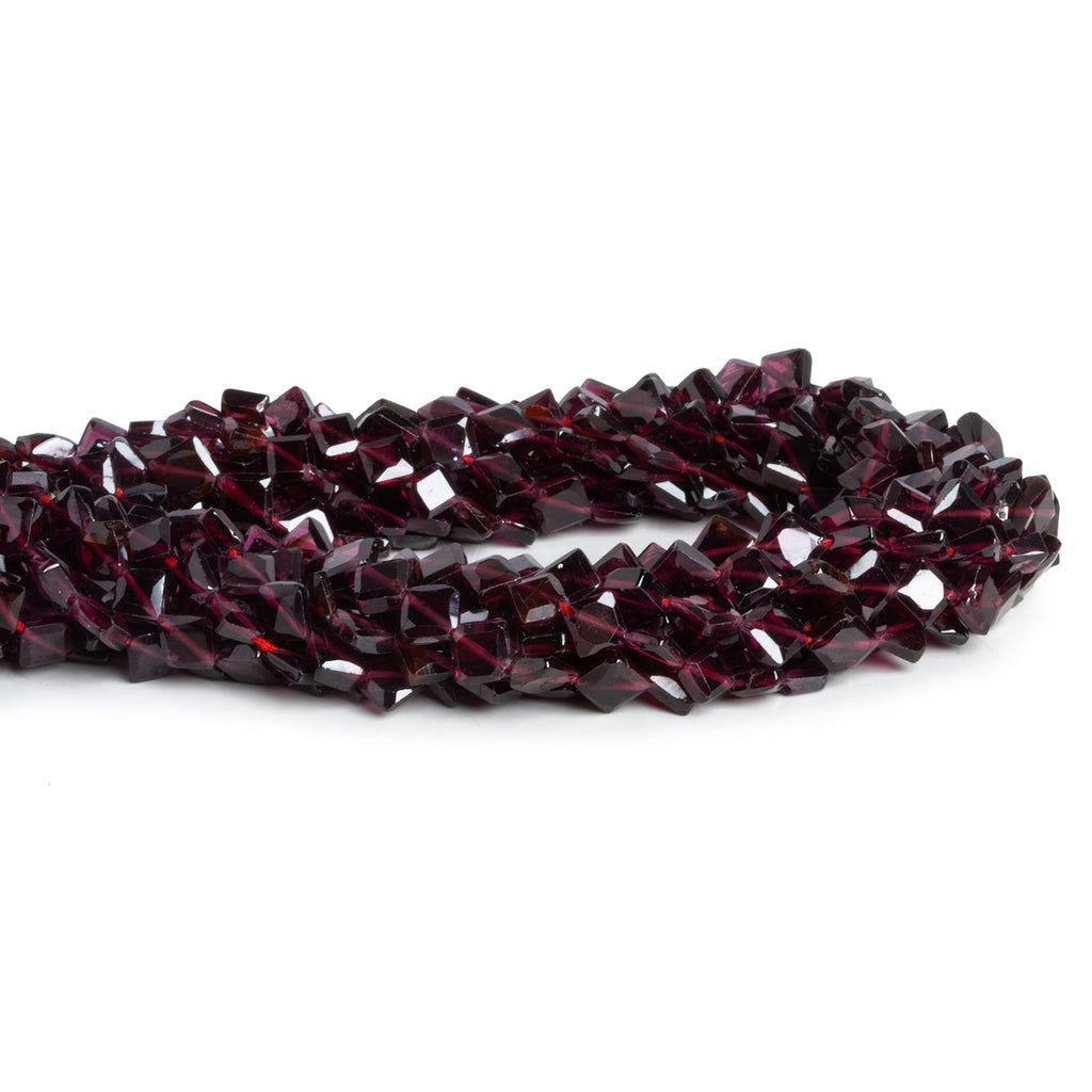 4 - 5mm Garnet Faceted Kites 12 inch 58 beads - The Bead Traders