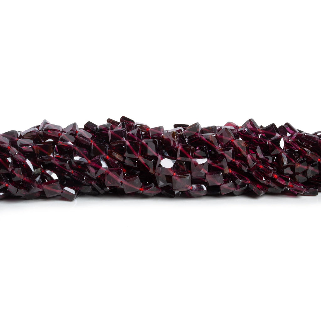 4 - 5mm Garnet Faceted Kites 12 inch 58 beads - The Bead Traders