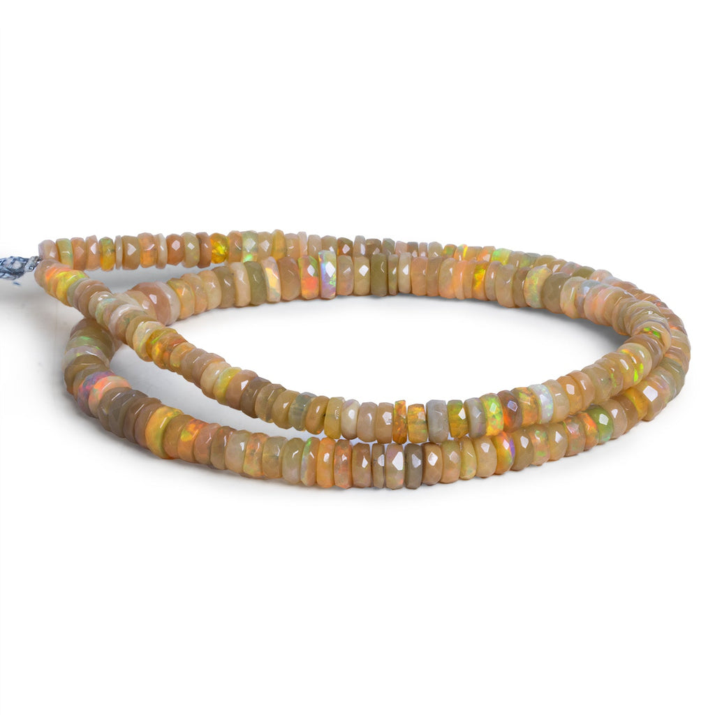 4-6.5mm Ethiopian Opal Faceted Rondelles 15 inch 185 beads - The Bead Traders