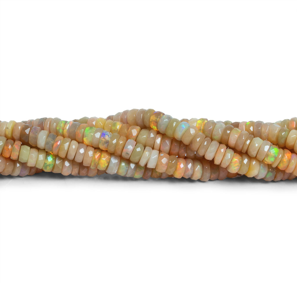 4-6.5mm Ethiopian Opal Faceted Rondelles 15 inch 185 beads - The Bead Traders