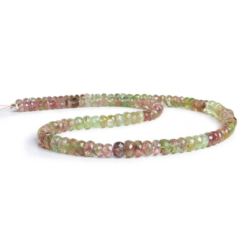 4 - 6mm Afghani Tourmaline Faceted Rondelles 15 inch 120 beads - The Bead Traders