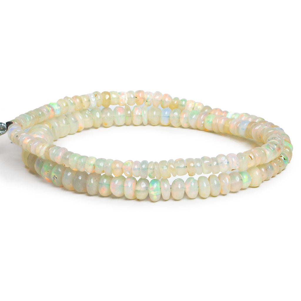 4-7.5mm Ethiopian Opal Plain Rondelles 16 inch 150 beads - The Bead Traders