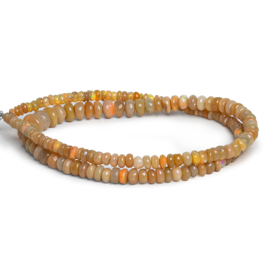 4-7.5mm Ethiopian Opal Plain Rondelles 16 inch 155 beads - The Bead Traders