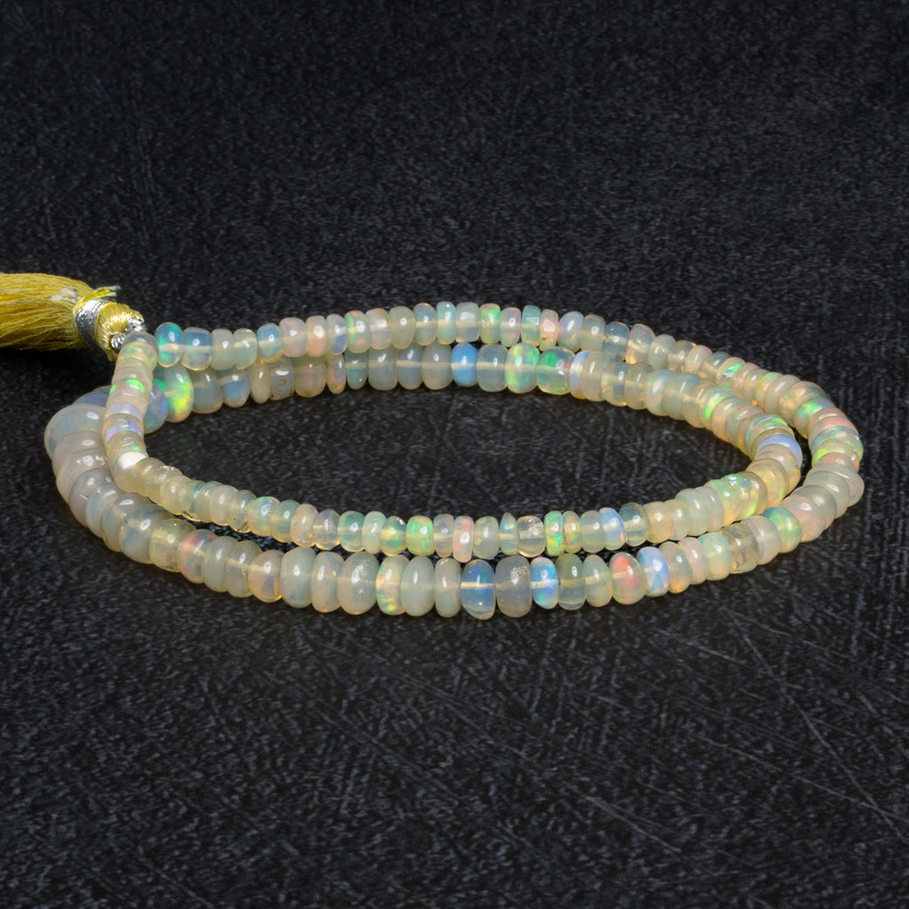 4-8mm Ethiopian Opal Plain Rondelles 16 inch 150 beads - The Bead Traders