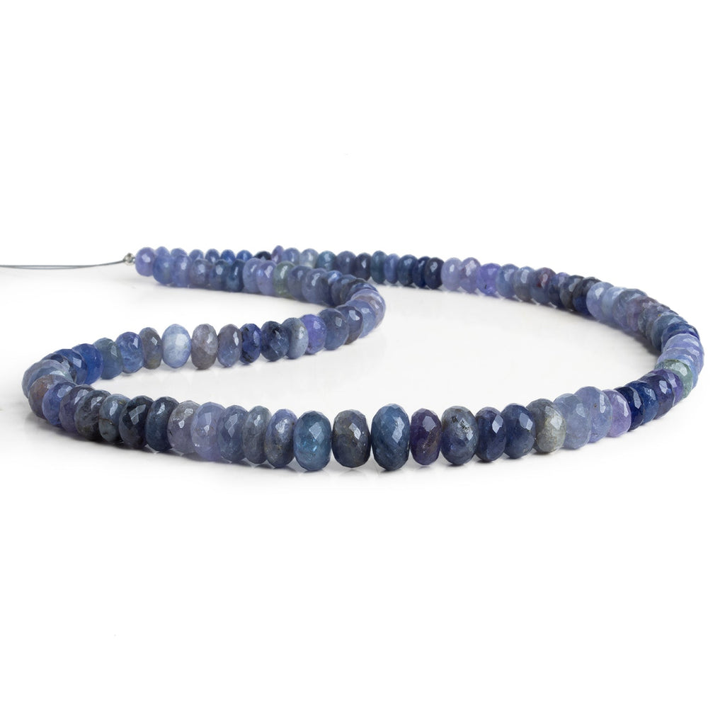 4 - 9mm Tanzanite Faceted Rondelle 15 inch 97 beads - The Bead Traders