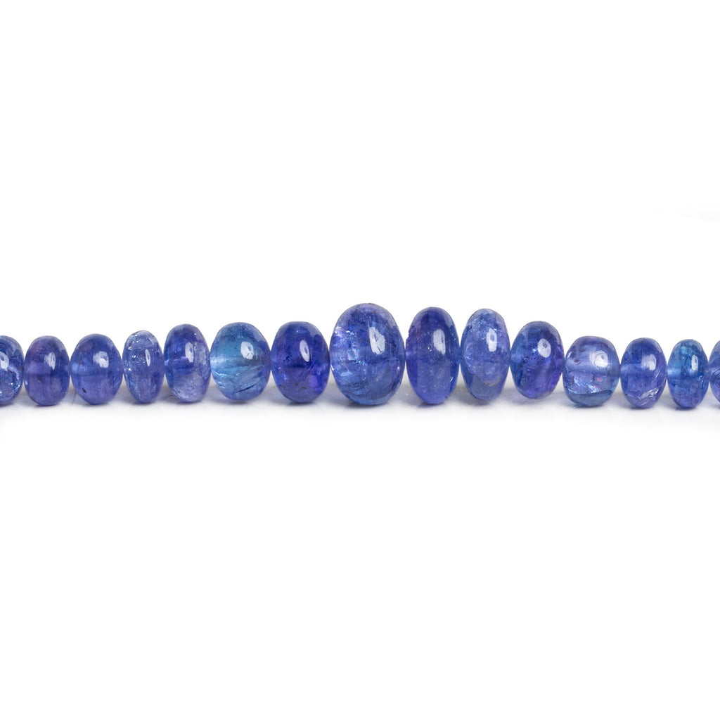 4.5 - 10mm Tanzanite Plain Rondelles 16 inch 98 beads - The Bead Traders