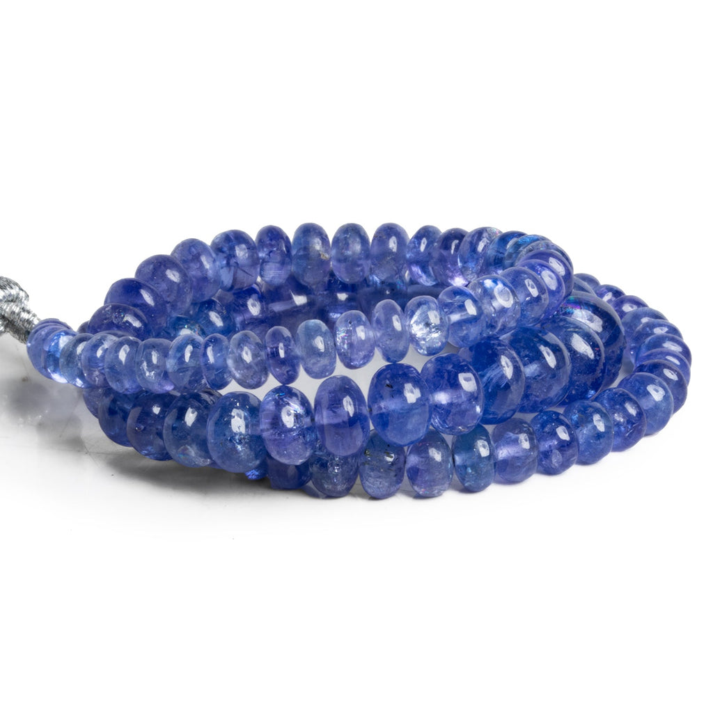 4.5 - 10mm Tanzanite Plain Rondelles 16 inch 98 beads - The Bead Traders