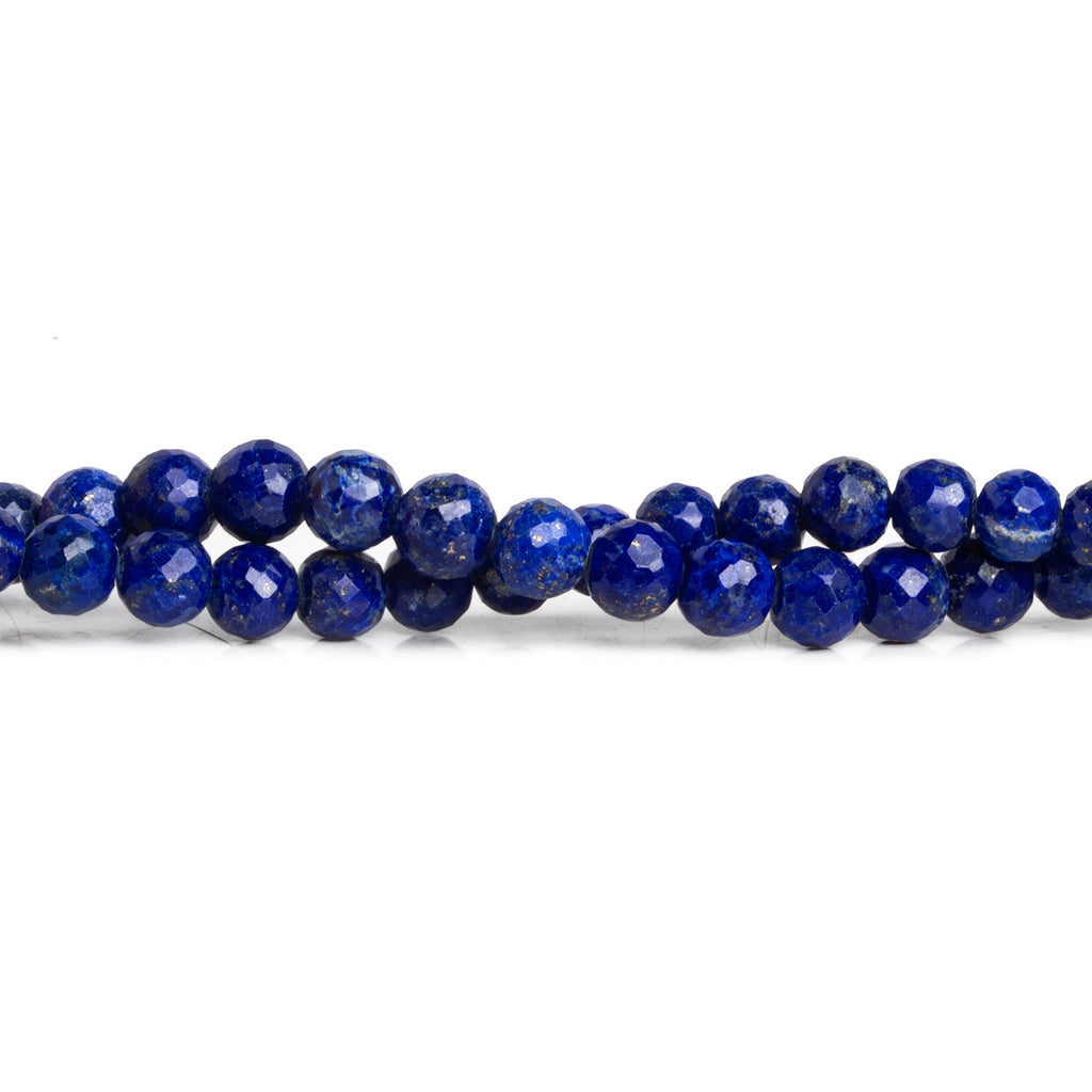 4.5 - 6mm Lapis Lazuli Faceted Rounds 16 inch 75 beads - The Bead Traders