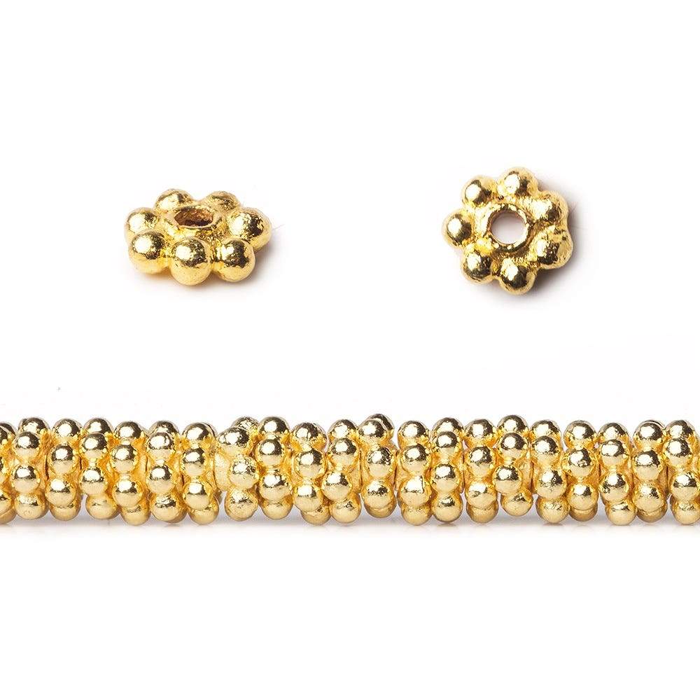 4.5mm Gold Plated Daisy Spacers 8 inch 145 beads - The Bead Traders