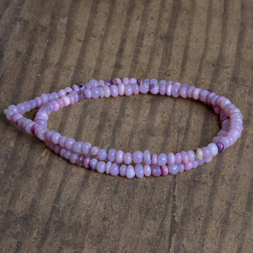 4.5mm Lavender Opal Plain Rondelles 16 inch 140 beads - The Bead Traders