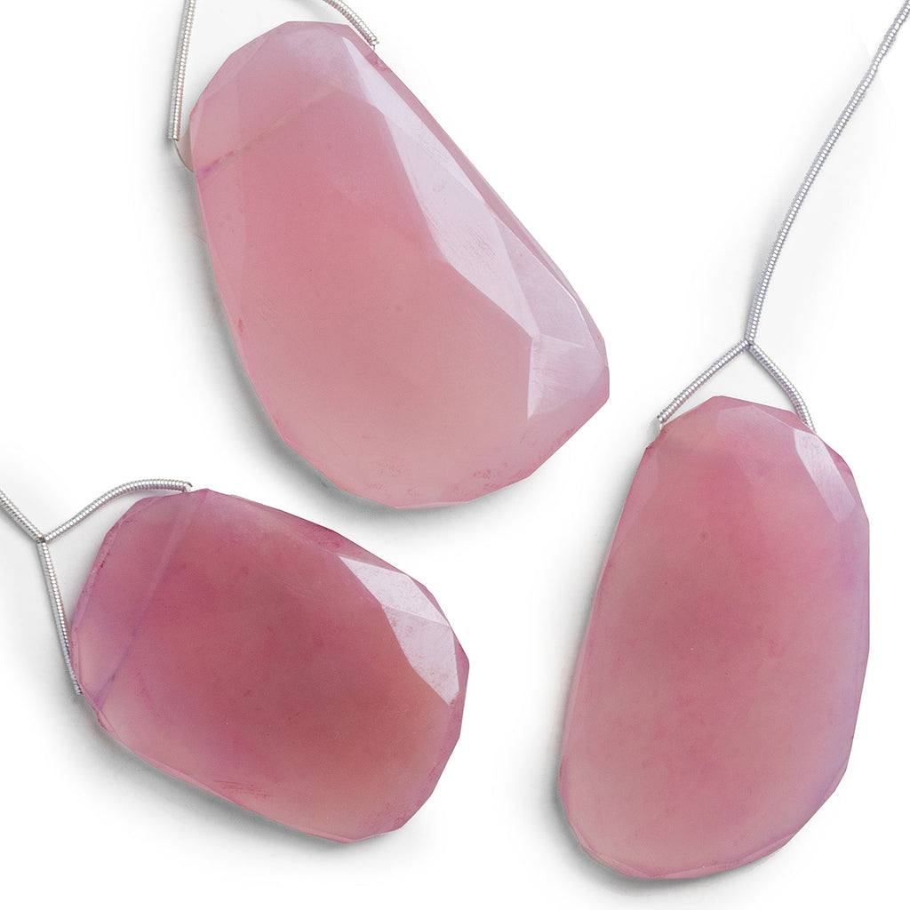 47x35mm Pink Chalcedony Faceted Nugget Focal 1 Bead - The Bead Traders