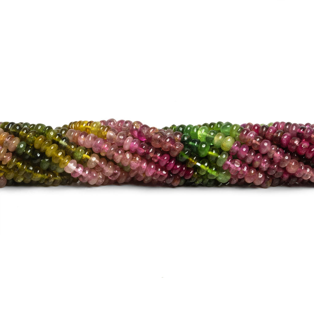 4mm Multicolor Tourmaline Plain Rounds 15 inch 150 beads - The Bead Traders