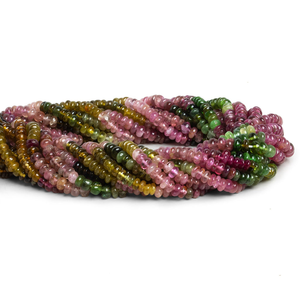 4mm Multicolor Tourmaline Plain Rounds 15 inch 150 beads - The Bead Traders