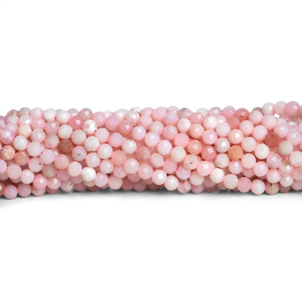 4mm Pink Opal Microfaceted Rounds 15 inch 95 beads - The Bead Traders