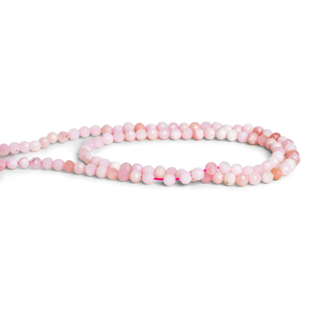 4mm Pink Opal Microfaceted Rounds 15 inch 95 beads - The Bead Traders