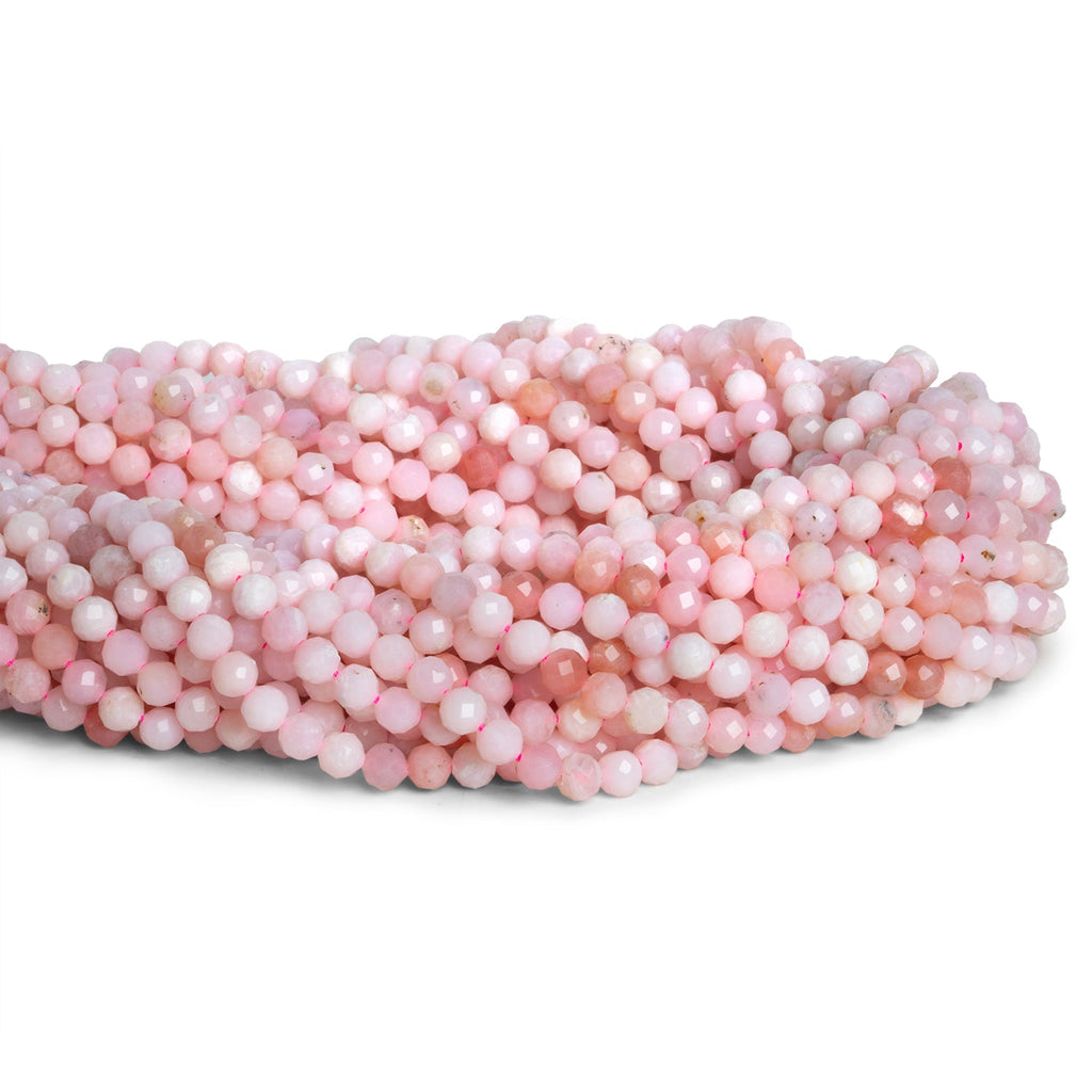 4mm Pink Opal Microfaceted Rounds 15 inch 95 beads - The Bead Traders