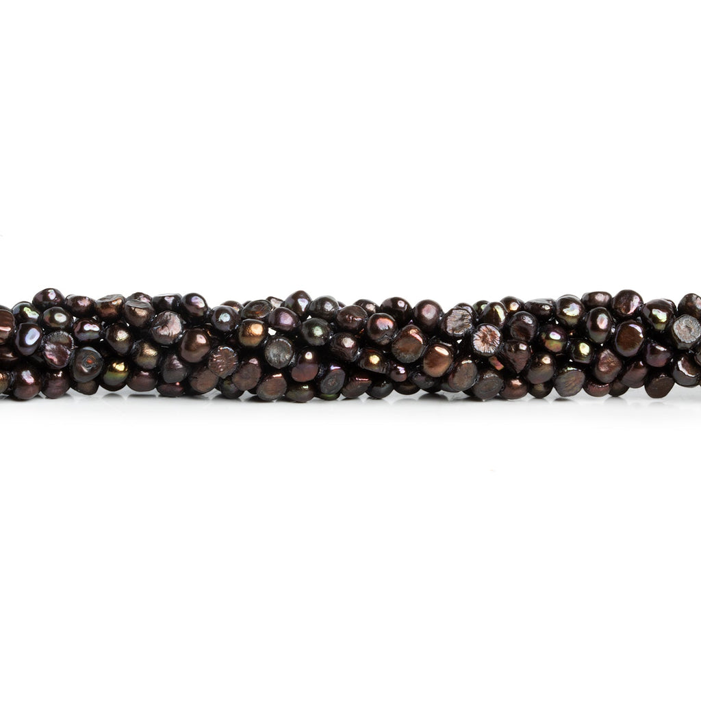 4x3mm Coffee Baroque Pearls 15 inch 120 beads - The Bead Traders