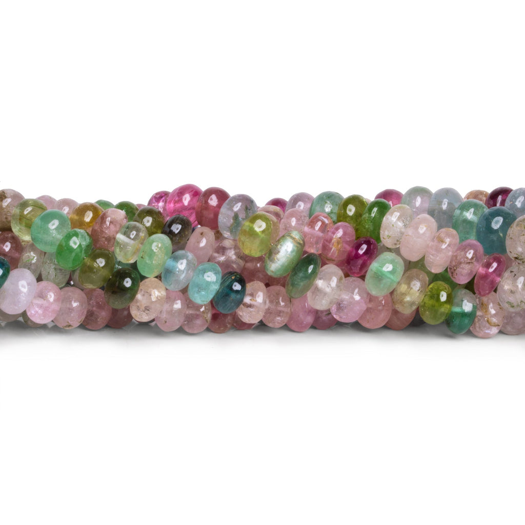 5 - 7.5mm Afghani Tourmaline Plain Rondelles 18 inch 105 beads - The Bead Traders