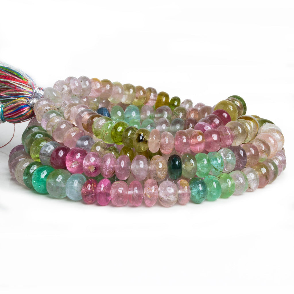 5 - 7.5mm Afghani Tourmaline Plain Rondelles 18 inch 105 beads - The Bead Traders