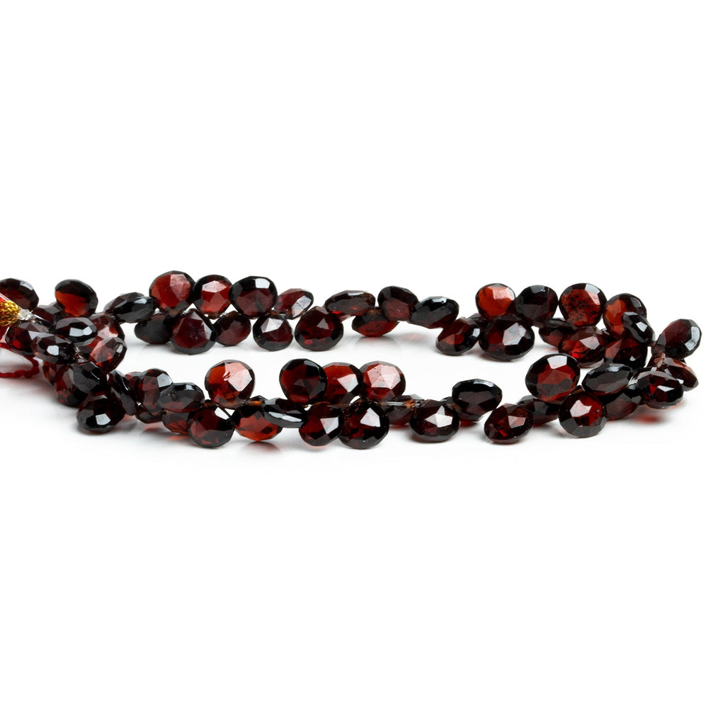 5 - 8mm Garnet Faceted Hearts 8 inch 45 beads - The Bead Traders