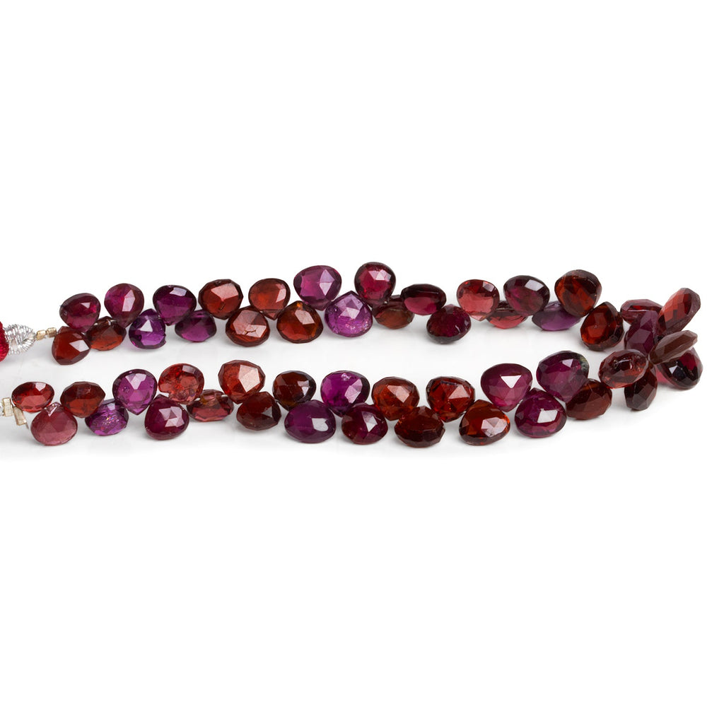 5 - 8mm Garnet Faceted Pears 7.5 inch 50 beads - The Bead Traders