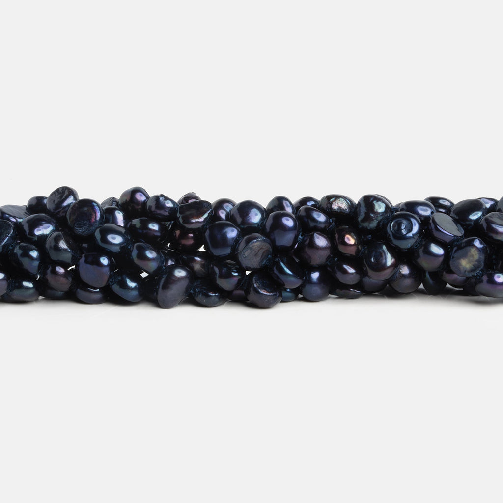 5mm Midnight Blue Baroque Pearls 15 inch 65 beads - The Bead Traders