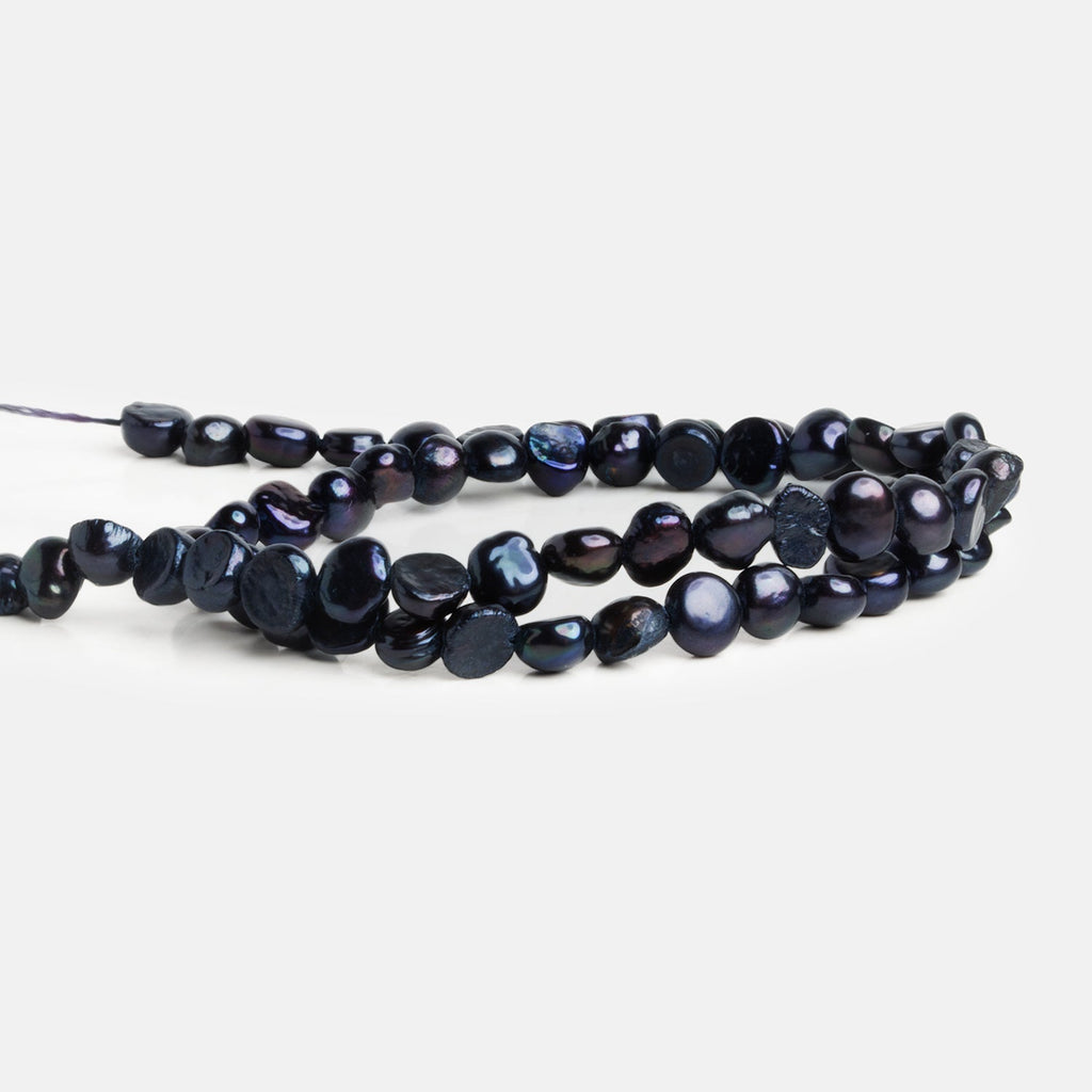 5mm Midnight Blue Baroque Pearls 15 inch 65 beads - The Bead Traders