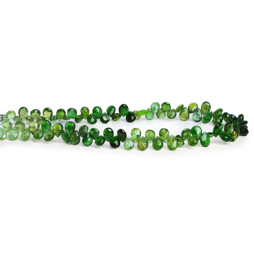 5x4mm Chrome Tourmaline Faceted Pears 8 inch 80 beads - The Bead Traders