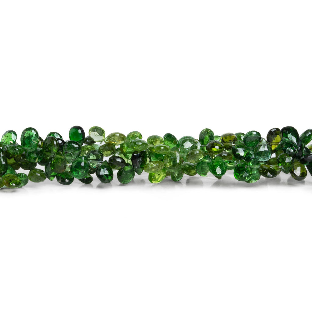 5x4mm Chrome Tourmaline Faceted Pears 8 inch 80 beads - The Bead Traders