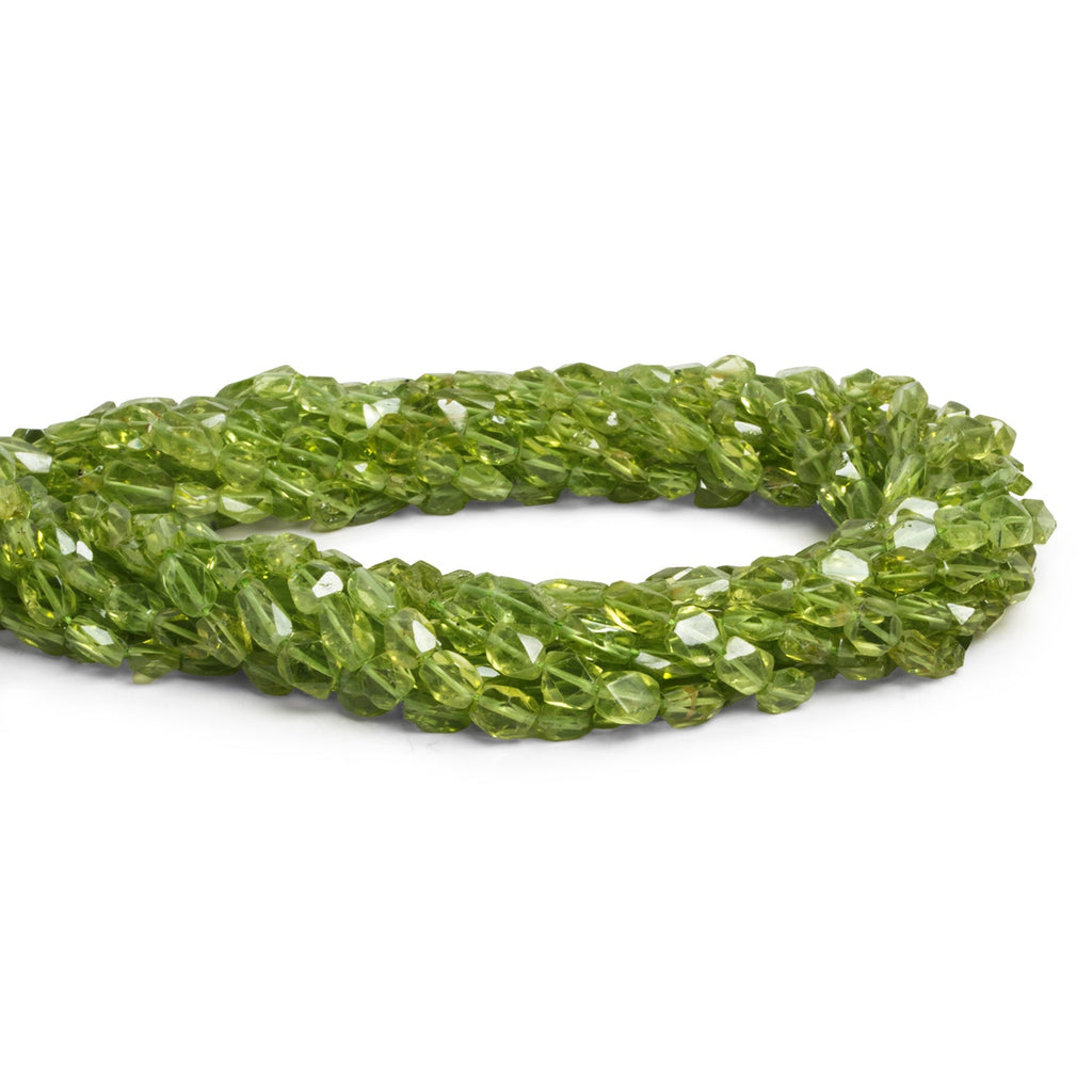 5x4mm Peridot Cornerless Cubes 15 inch 63 beads - The Bead Traders