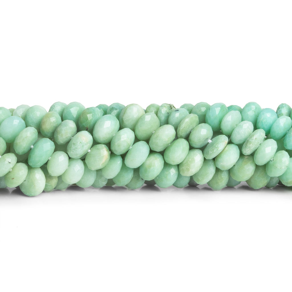 6 - 7mm Amazonite Faceted Rondelles 14 inch 85 beads - The Bead Traders