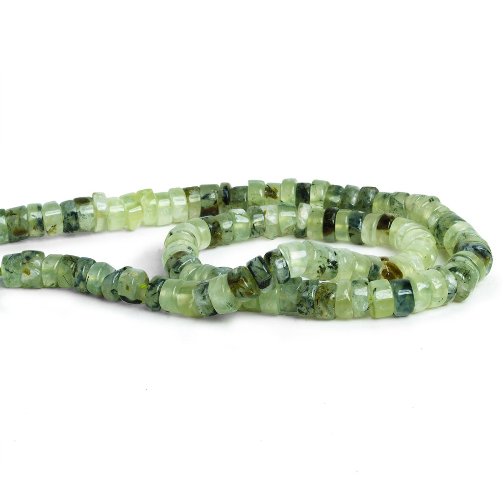 6 - 8mm Prehnite Plain Heishis 12 inch 85 beads - The Bead Traders