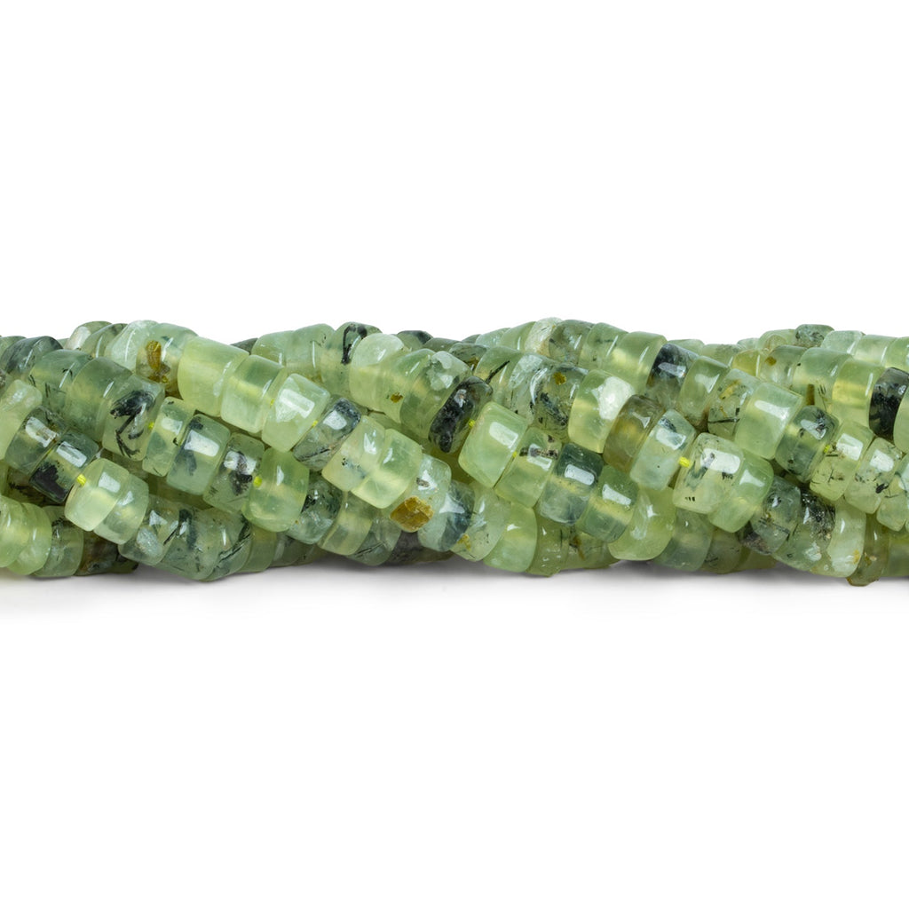 6 - 8mm Prehnite Plain Heishis 12 inch 85 beads - The Bead Traders