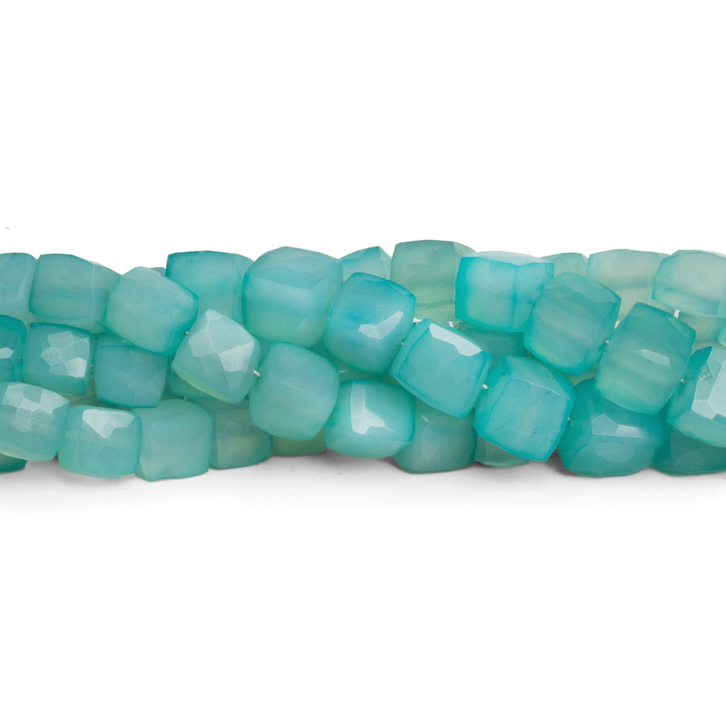 6 - 9mm Seafoam Blue Chalcedony 7 inch 21 beads - The Bead Traders