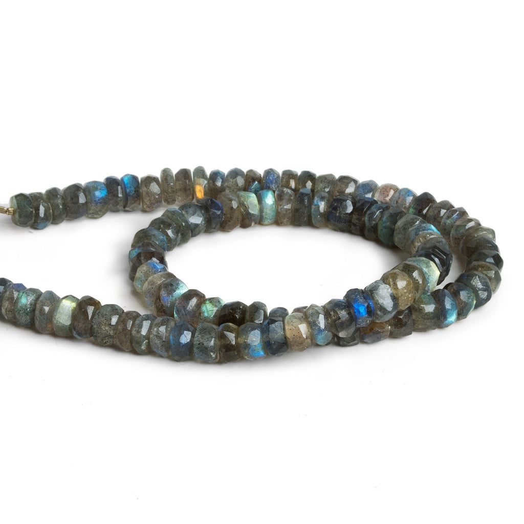 6.5 - 7mm Labradorite Faceted Rondelles 12 inch 87 beads - The Bead Traders