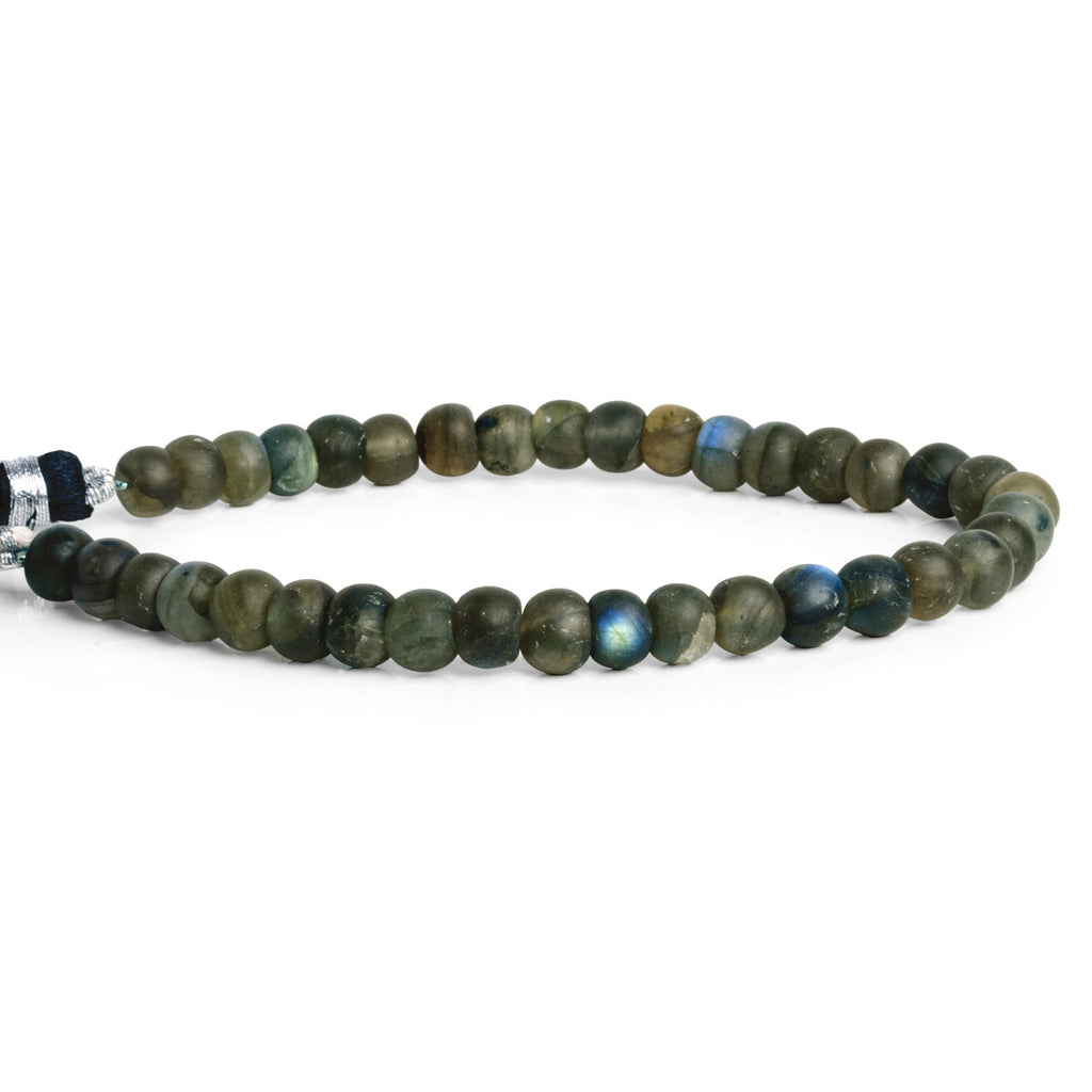 6.5 - 7mm Matte Labradorite plain rondelle beads 7.5 inch 42 beads - The Bead Traders