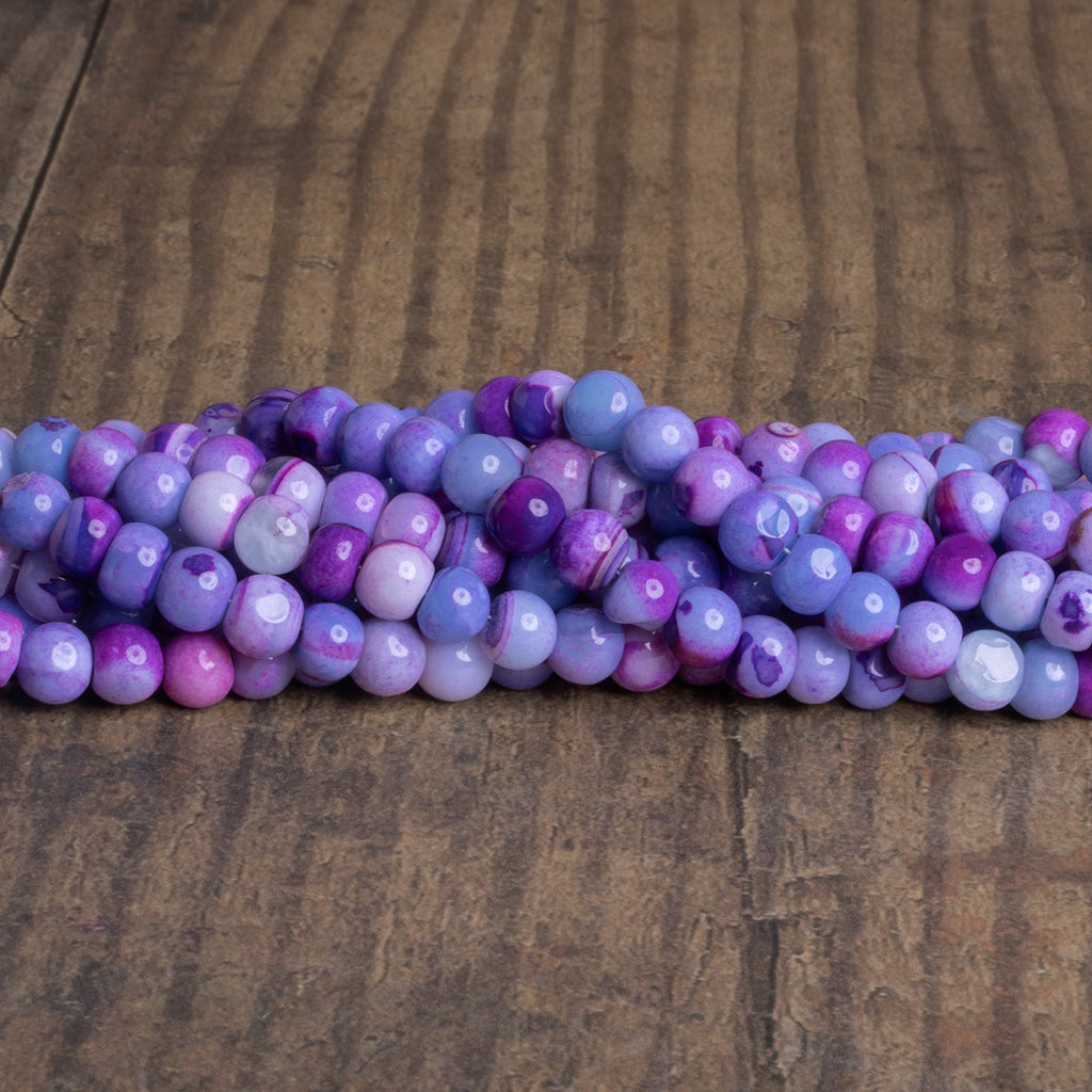 6.5mm Multi Purple Opal Plain Rondelles 16 inch 70 beads - The Bead Traders