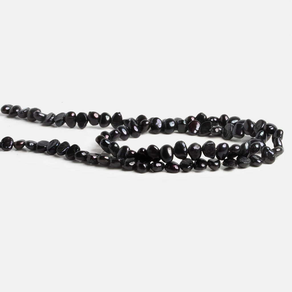 6.5x5mm Black Baroque Pearls 16 inch 85 beads - The Bead Traders