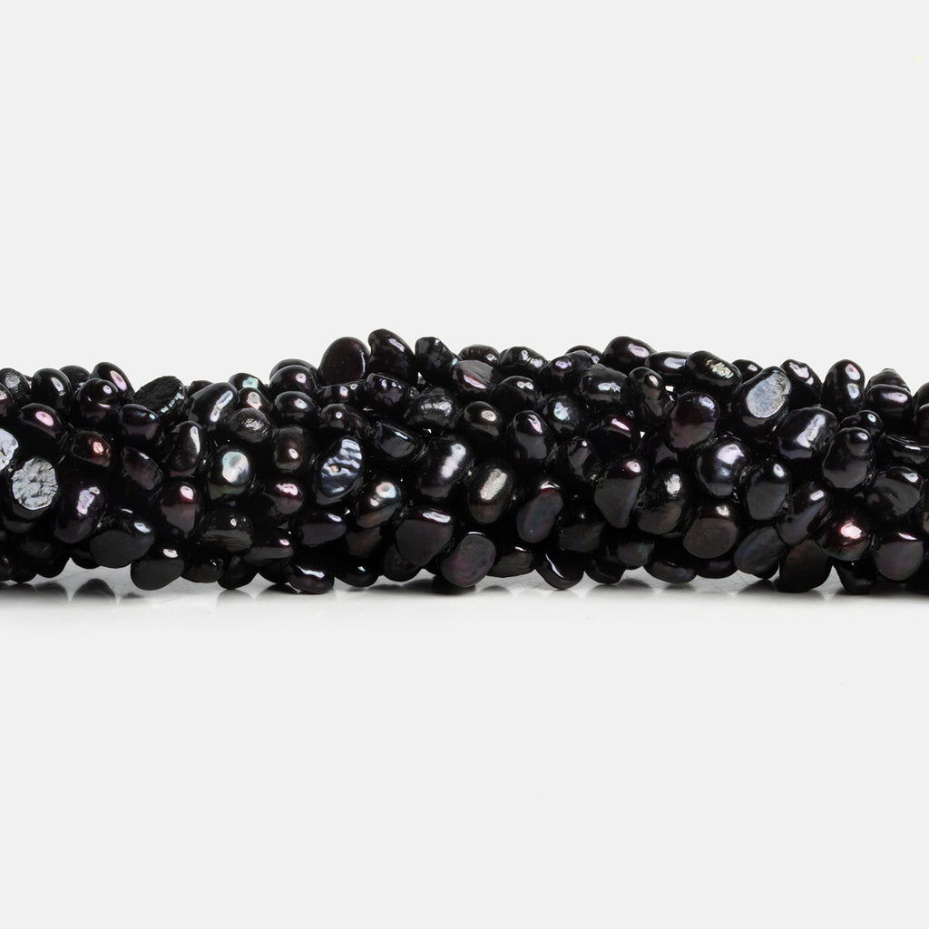 6.5x5mm Black Baroque Pearls 16 inch 85 beads - The Bead Traders