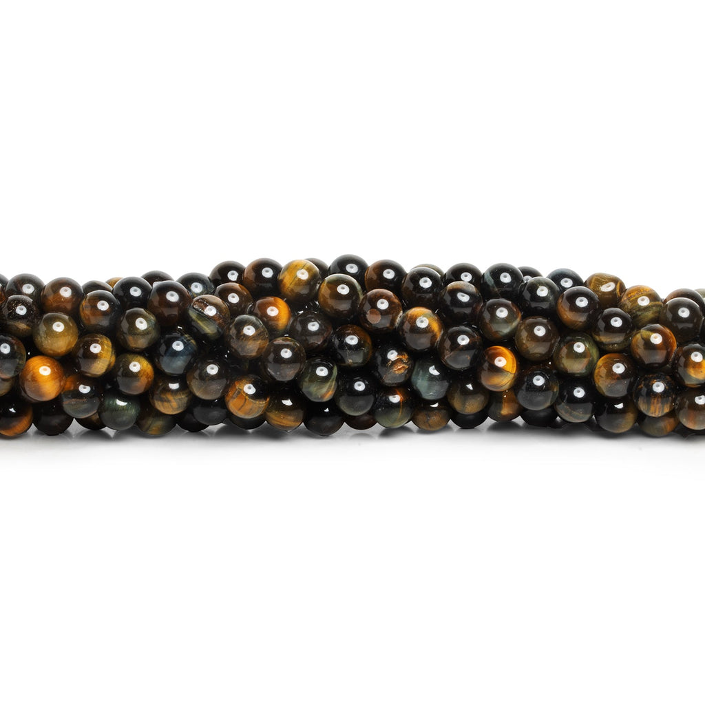 6mm Blue Tiger's Eye Plain Rounds 15 inch 60 beads - The Bead Traders