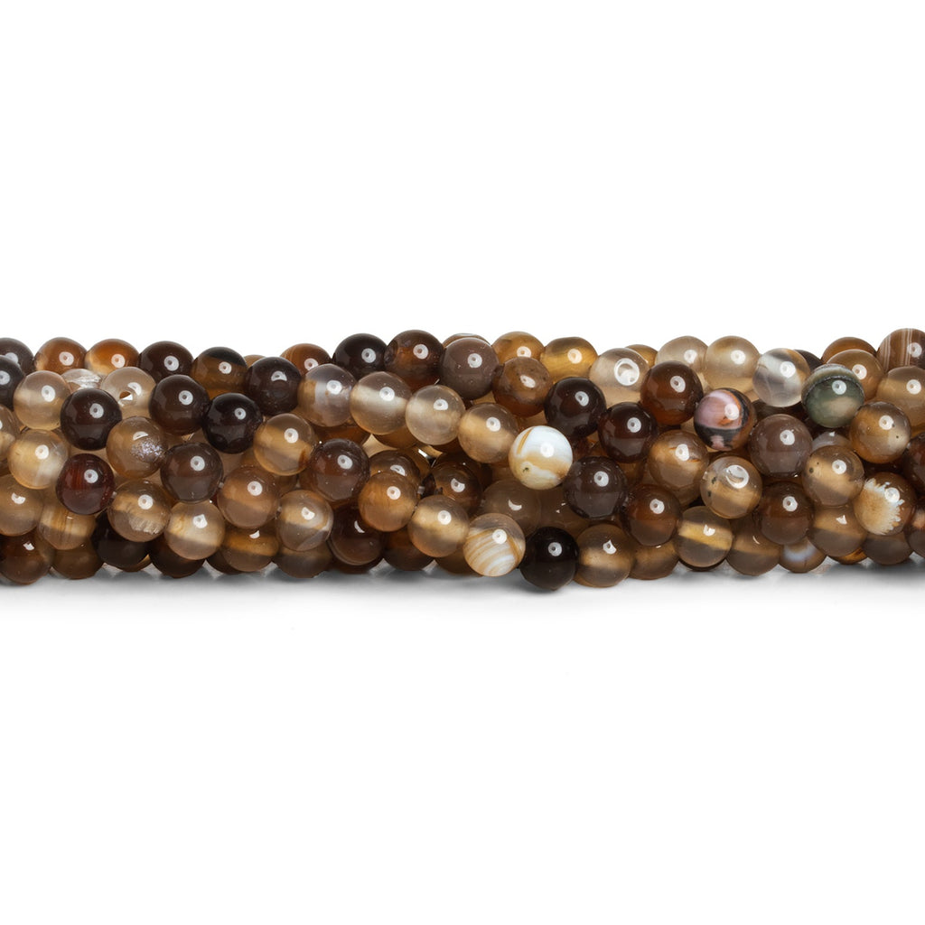 6mm Brown Agate Plain Rounds 15 inch 60 beads - The Bead Traders