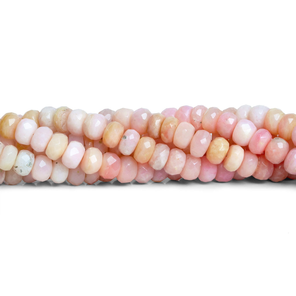 6mm Pink Peruvian Opal Faceted Rondelles 18 inch 110 beads - The Bead Traders