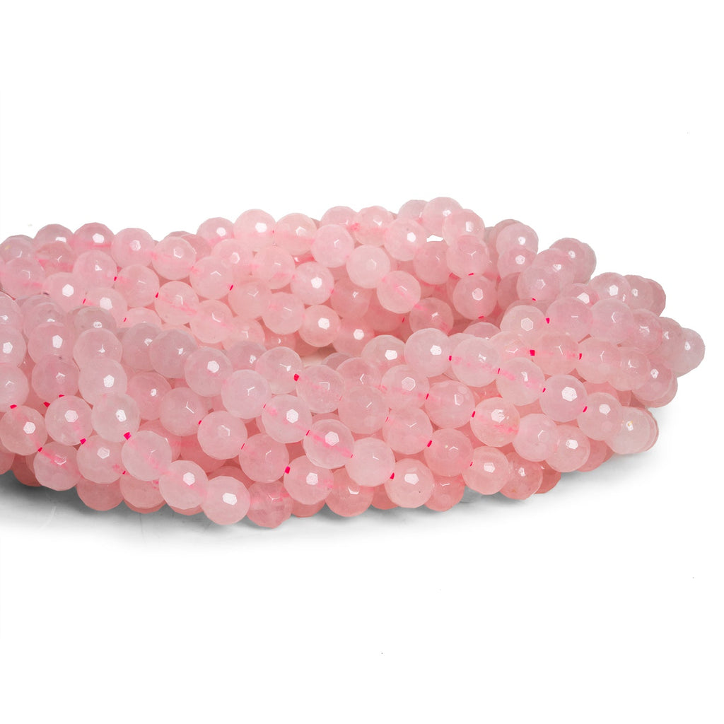 6mm Rose Quartz Faceted Rounds 15 inch 60 beads - The Bead Traders